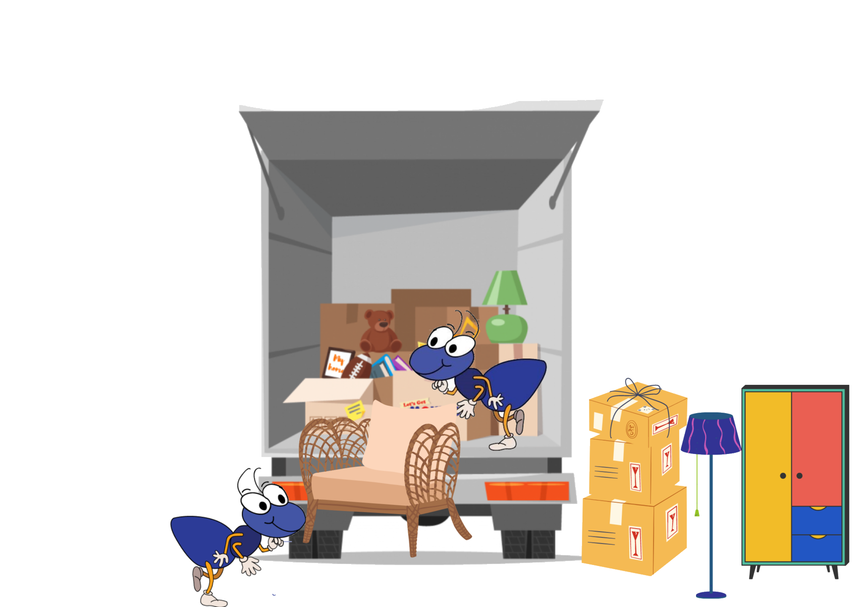 Home Moving Blue Box